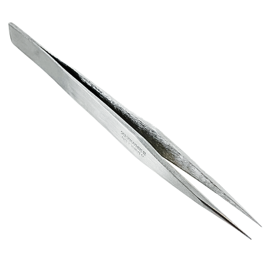 Non-Magnetic Stainless Tweezers with Fine Tips - 4.75 Inches Long (Pack of: 2) - S1-08029-Z02