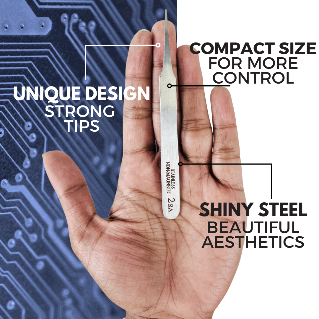 4 7/8 Inch Non Magnetic Tweezers With Sharp Points  - S1-08030