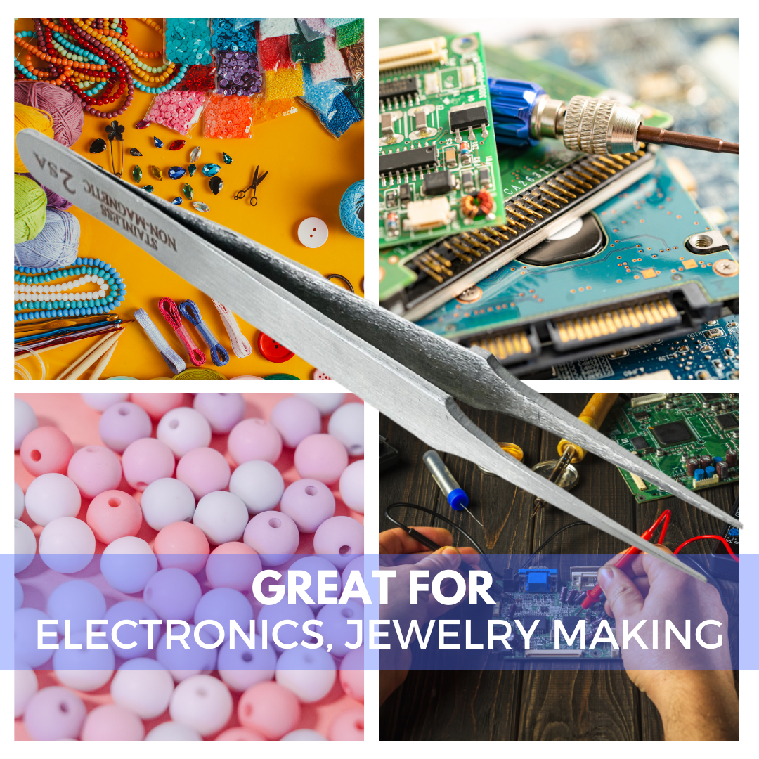 4 7/8 Inch Non Magnetic Tweezers With Sharp Points  - S1-08030