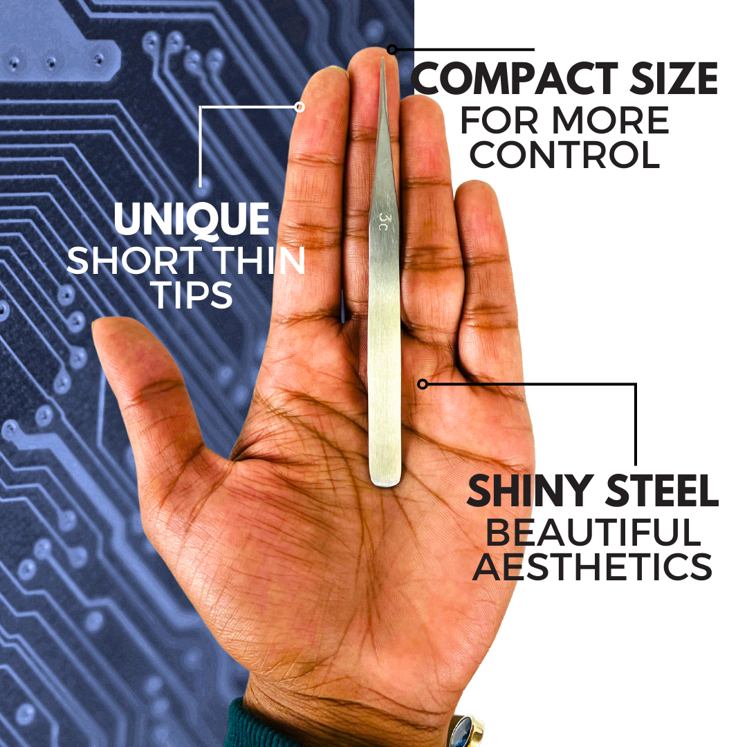 4-1/2 Inch Stainless Steel And Nickel Blend Non-Magnetic Tweezers (Pack of: 2) - S8-08032-Z02