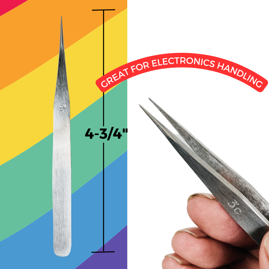 4-1/2 Inch Stainless Steel And Nickel Blend Non-Magnetic Tweezers (Pack of: 2) - S8-08032-Z02