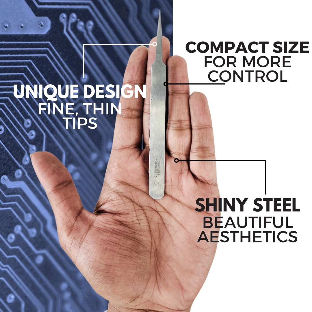 4.75" Non Magnetic Tweezers with Ultra Fine Tips (Pack of: 2) - S1-08034-Z02
