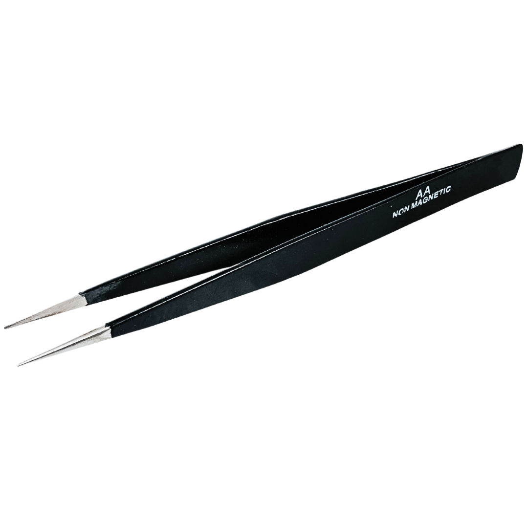 5 Inch Straight NeedleTip Non Magnetic Tweezers With Black Oxide Finish (Pack of: 2) - S8-08537-Z02