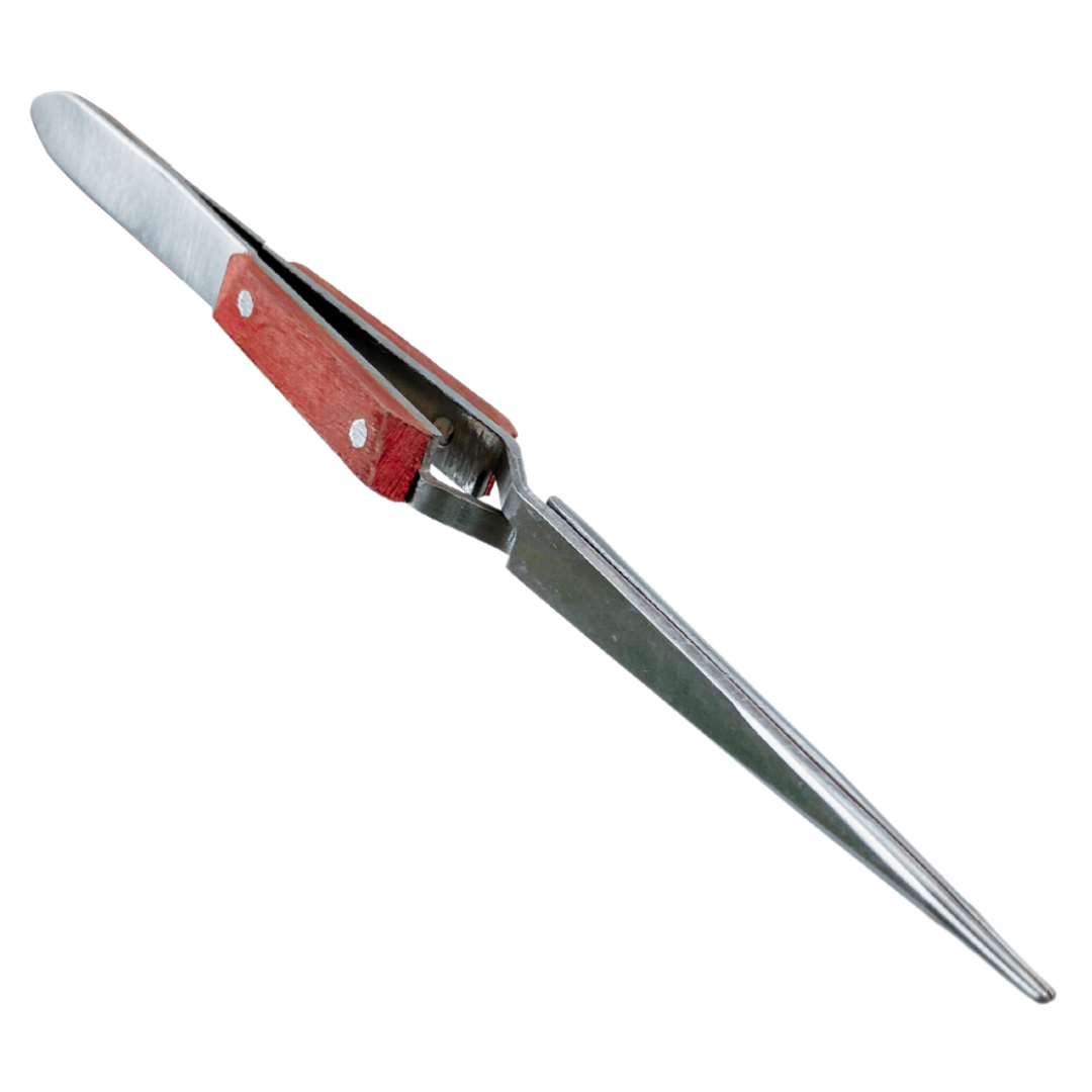 6.5" Cross Locking Fibergrip Tweezers - Straight Tip (Pack of: 2) - TJ-08543-Z02