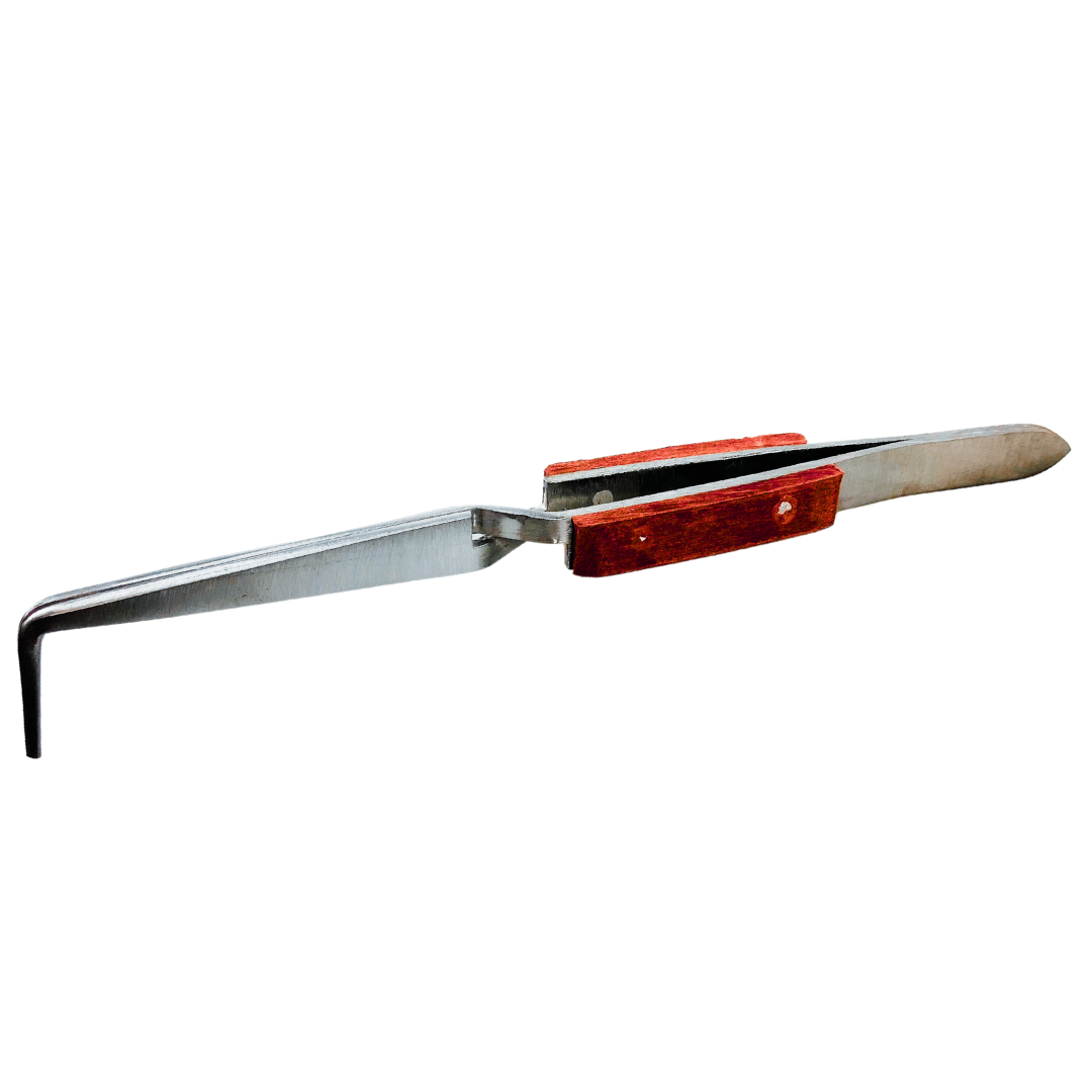 Fiber Grip Cross Locking Tweezer, 90 Degree Angle (Pack of: 2) - S1-08545-Z02