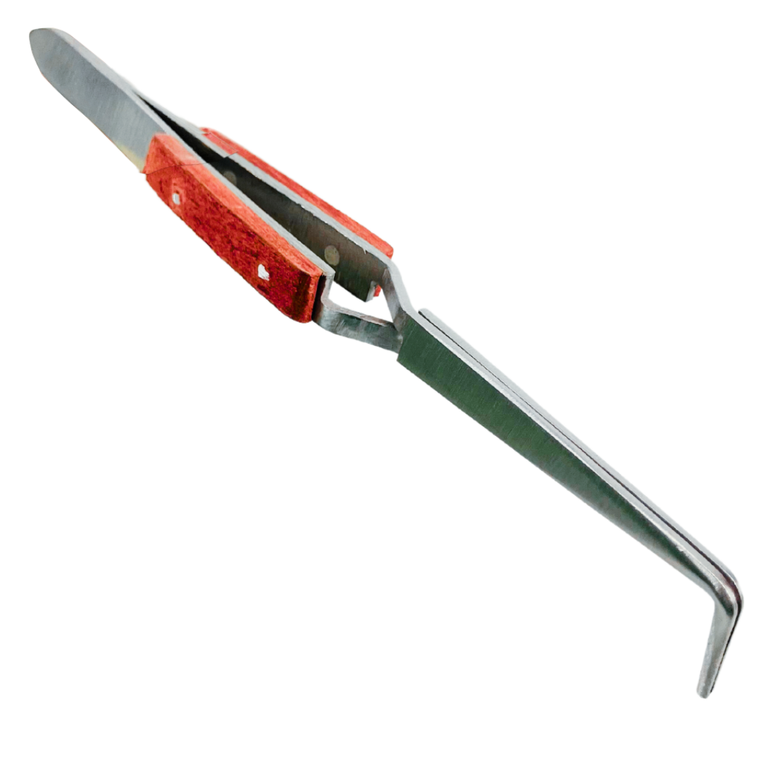 Fiber Grip Cross Locking Tweezer, 90 Degree Angle (Pack of: 2) - S1-08545-Z02
