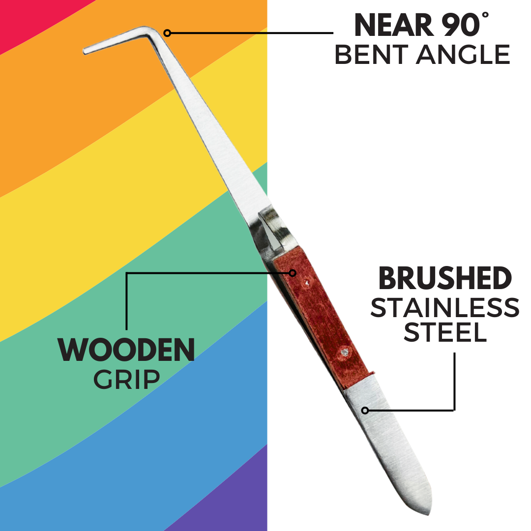 Fiber Grip Cross Locking Tweezer, 90 Degree Angle (Pack of: 2) - S1-08545-Z02