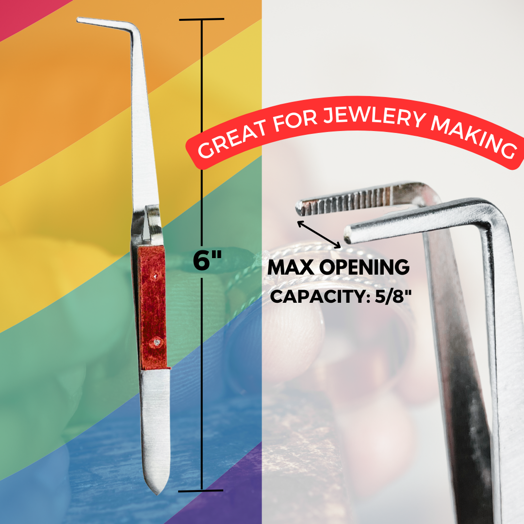 Fiber Grip Cross Locking Tweezer, 90 Degree Angle (Pack of: 2) - S1-08545-Z02