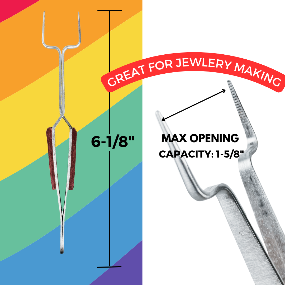 6.25-Inch Cross Lock Tweezers - Fiber Grip & Square Jaw For Gripping  - S-58545