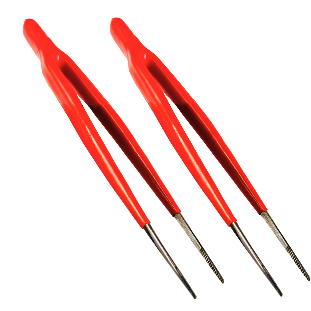 6.5" Vinyl Coated Tweezers - Straight Tips (Pack of: 2) - S1-71236-Z02