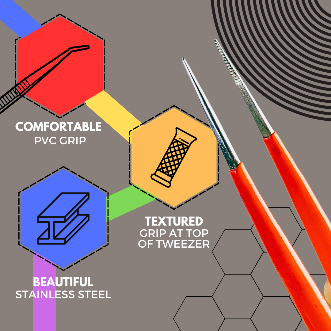 6.5" Vinyl Coated Tweezers - Straight Tips (Pack of: 2) - S1-71236-Z02