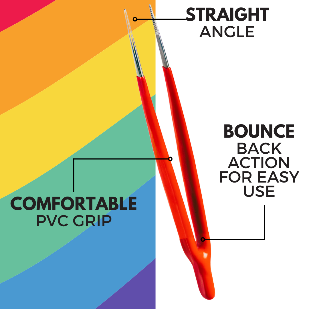 6.5" Vinyl Coated Tweezers - Straight Tips (Pack of: 2) - S1-71236-Z02