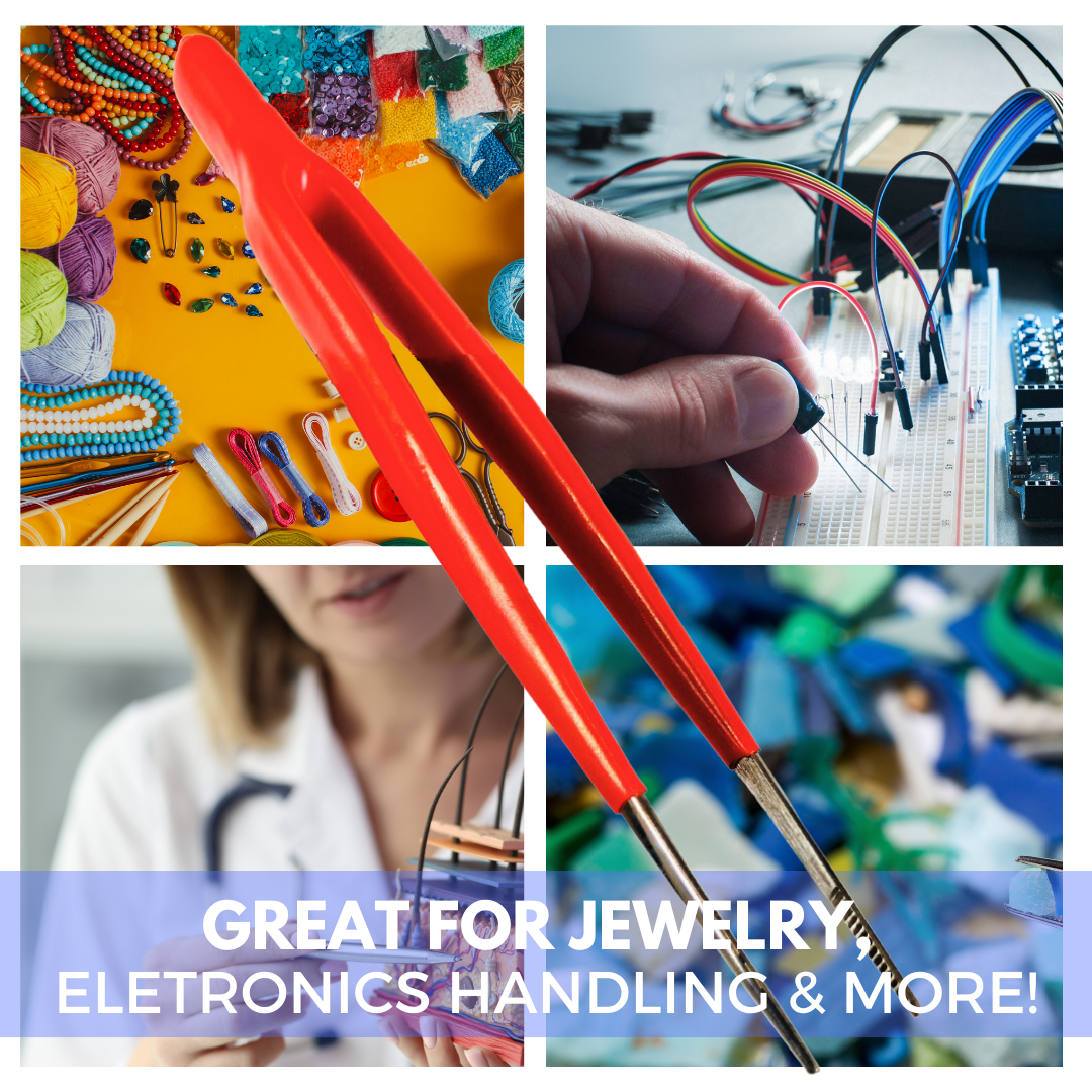 6.5" Vinyl Coated Tweezers - Straight Tips (Pack of: 2) - S1-71236-Z02