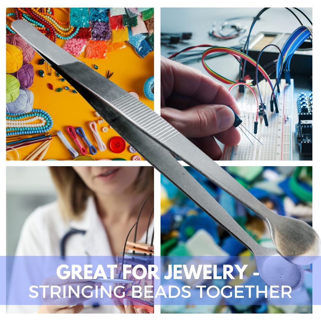 6-Inch Beading Tweezers with Cup Shaped Tips  - S1-08585