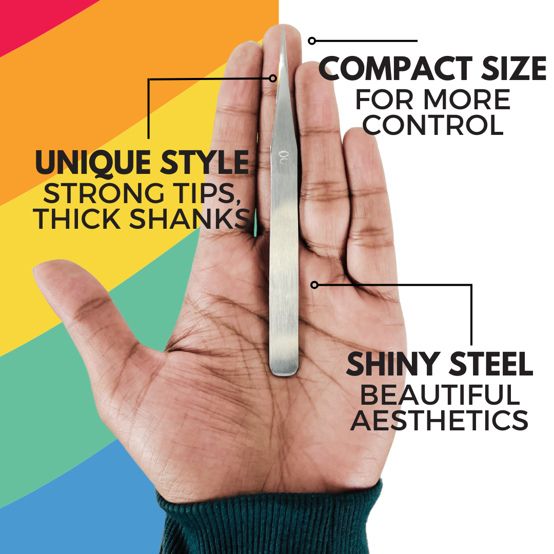 Non-Magnetic Stainless Steel Tweezer Type 00 - Perfect for Precision Electronic Work (4-3/4" Length, Thick Shank, Strong Tip)