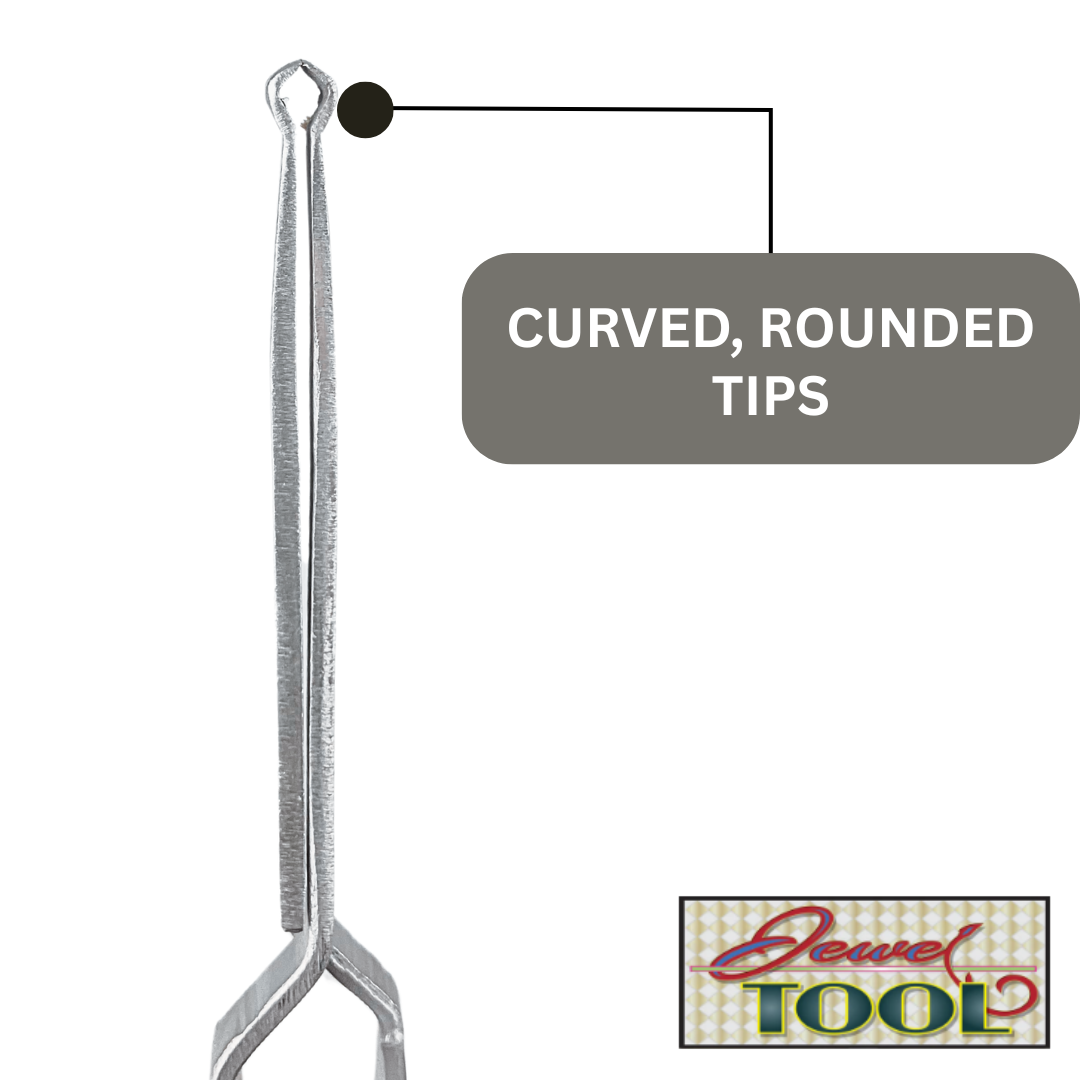 Curved Tip Cross-Locking Tweezers – 4-5/8" Stainless Steel Self-Closing Tweezers for Wire Work, Jewelry Making, and Hobby Crafting