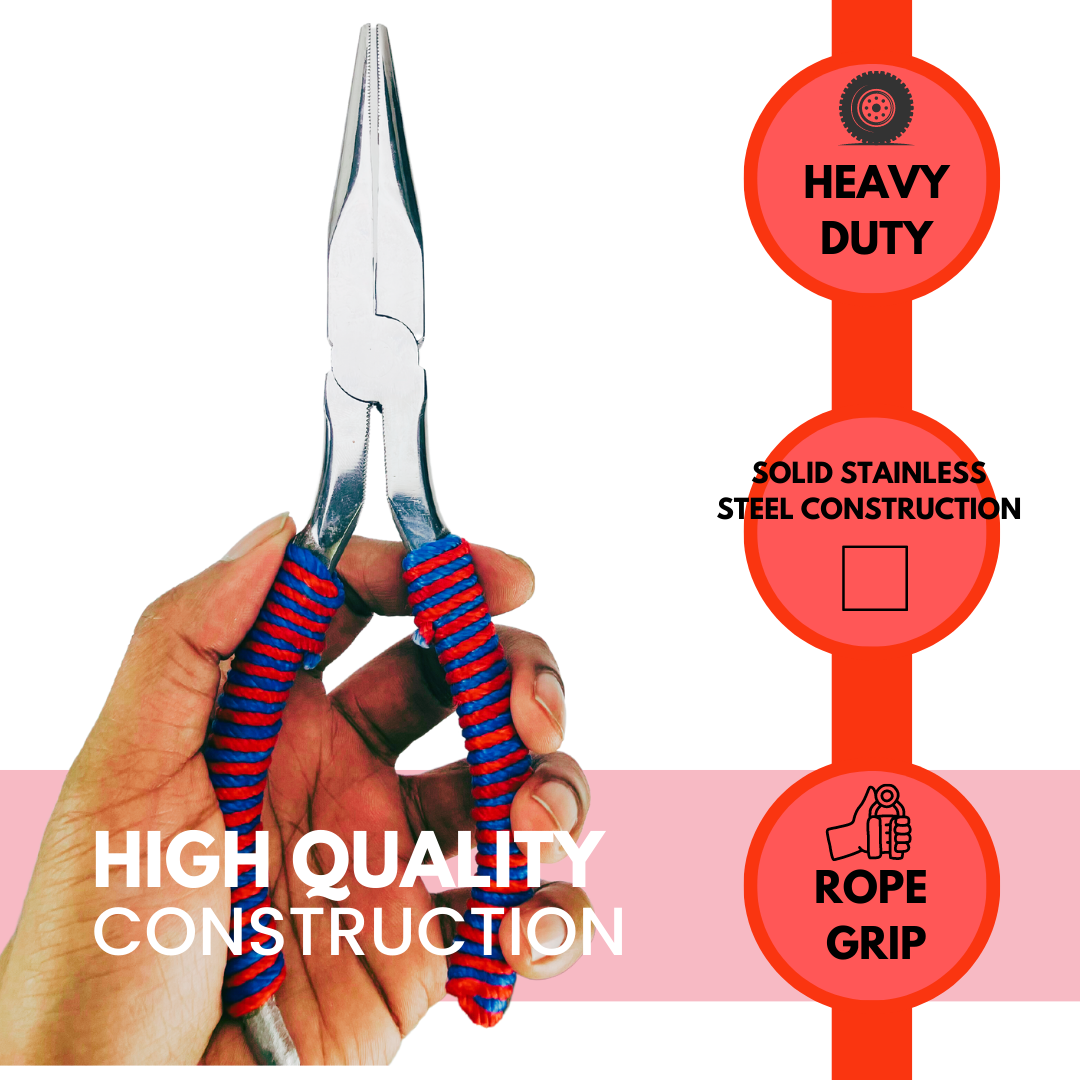 8" Stainless Steel Pliers - Rope-Wrapped Handles  - S8960H-ROPE