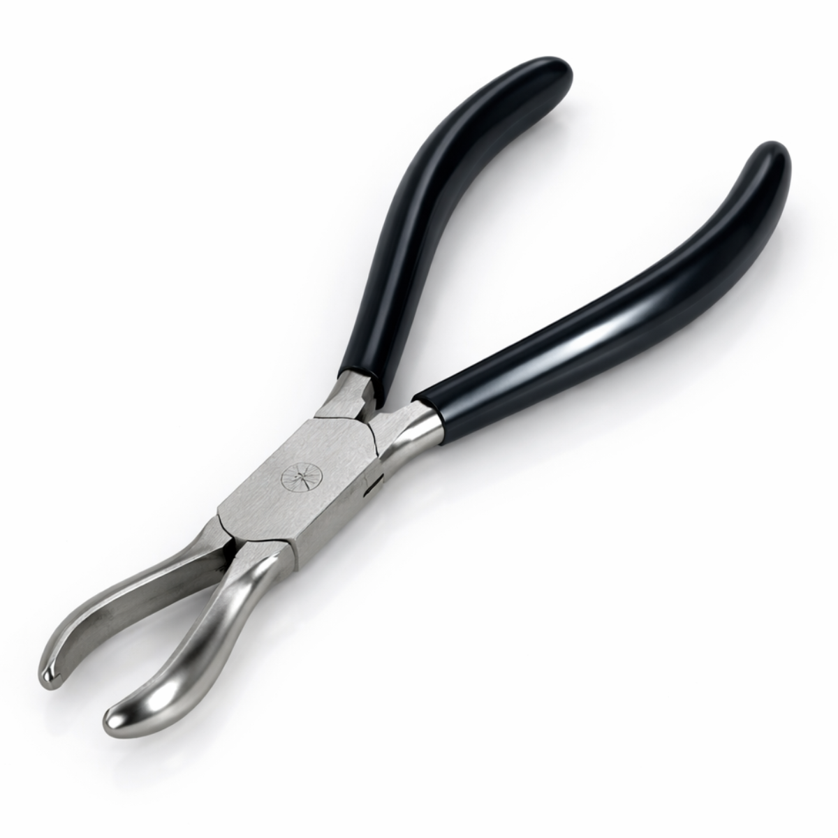 5.5" Half Round Curved Ring Holding Pliers – Double Leaf Spring, Stainless Steel, PVC Grip Handles – Jewelry Making Tool