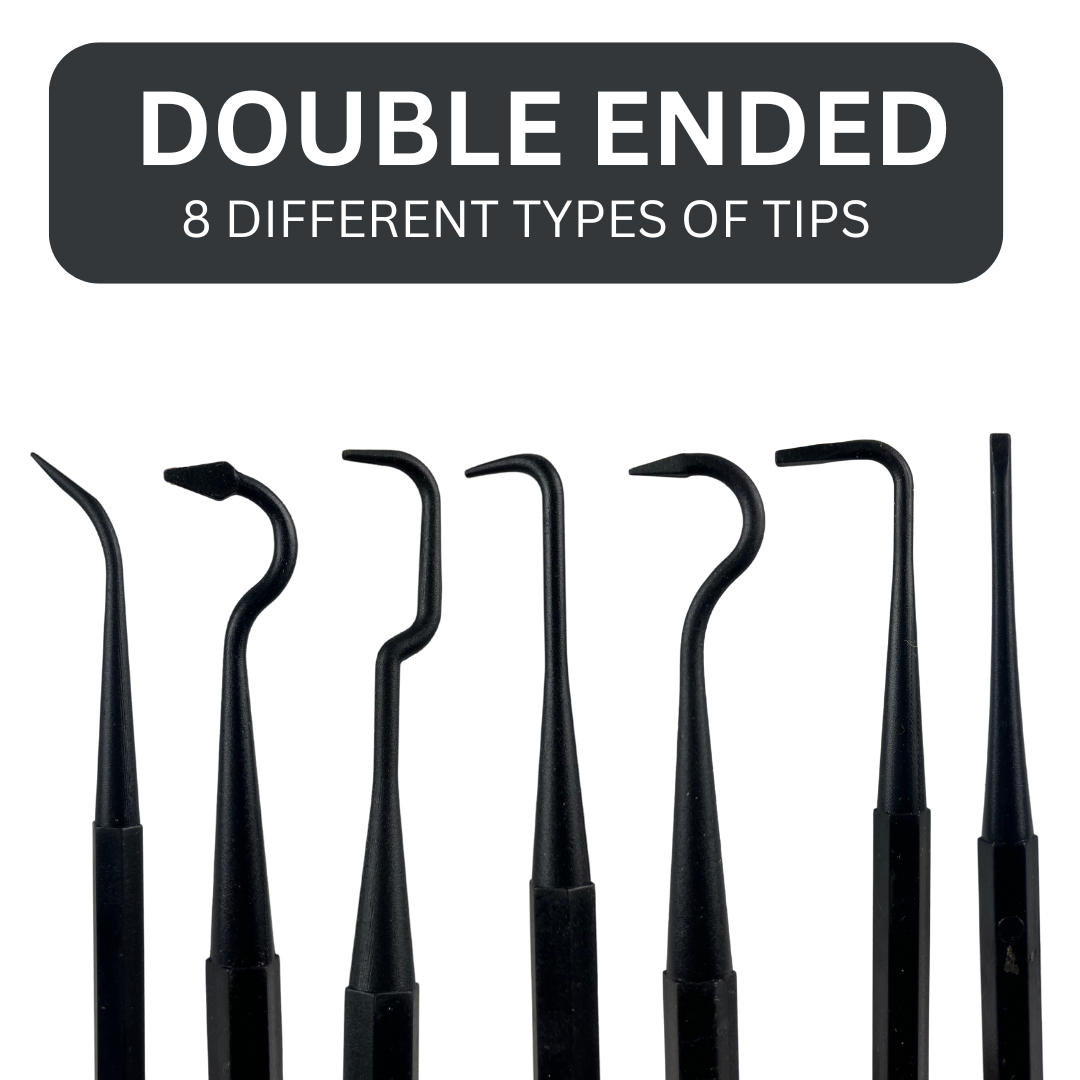 4 PC Plastic Hook Set – 8.25" Picks for Cleaning & Detailing – Automotive, Home & Hobby Use