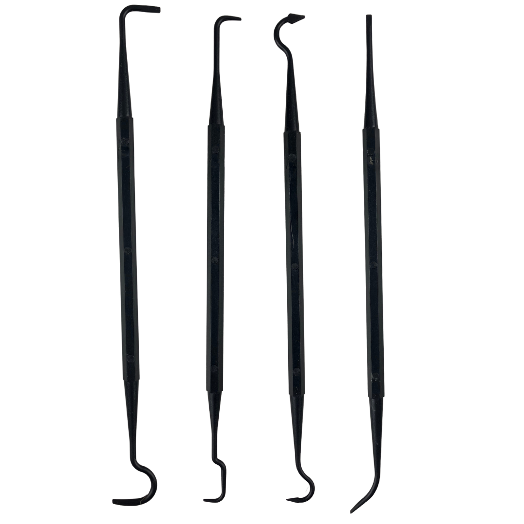 4 PC Plastic Hook Set – 8.25" Picks for Cleaning & Detailing – Automotive, Home & Hobby Use