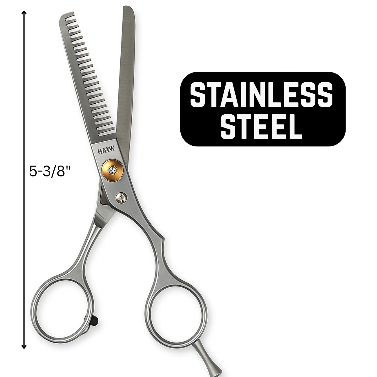 Professional Barber Scissors & Thinning Shears Set – 5" Stainless Steel Hair Cutting Tools with Snap Case & Extra Storage Compartment