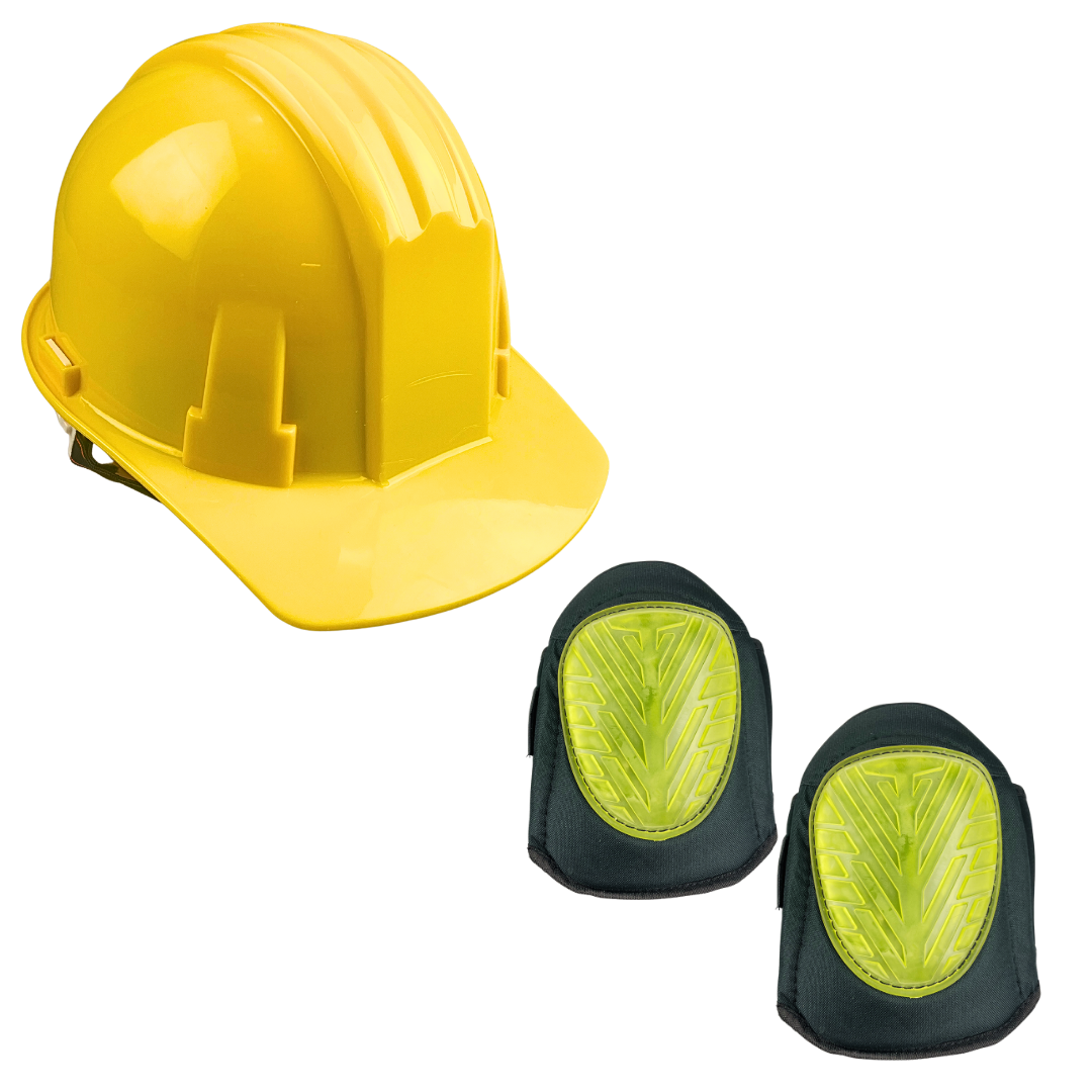 Safety Helmet and Knee Pad Set