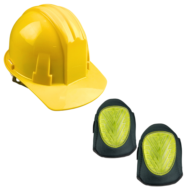 Safety Helmet and Knee Pad Set