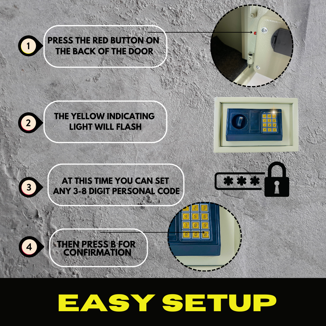 Metallic Digital Electronic Safe, 12.75" x 8 x 8"  - CAM-10281