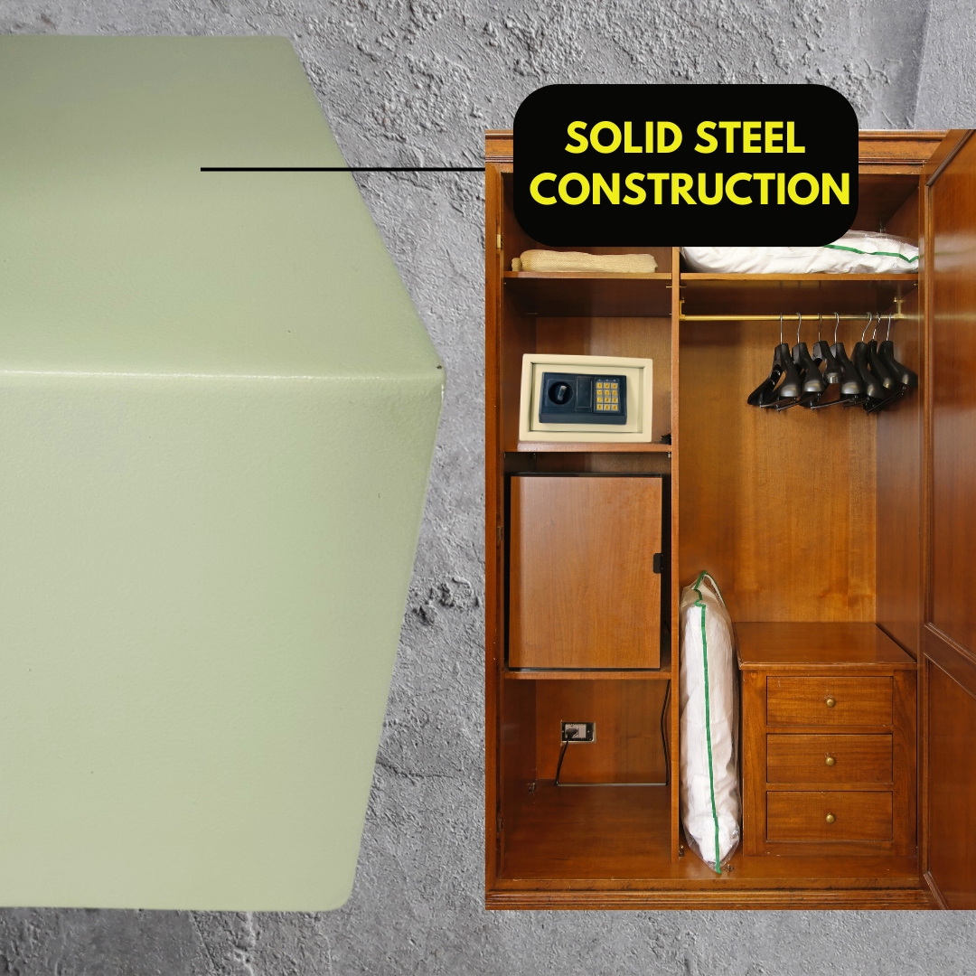 Electronic Digital Home Security Safe – Solid Steel Construction, Programmable Lock, Emergency Key Override