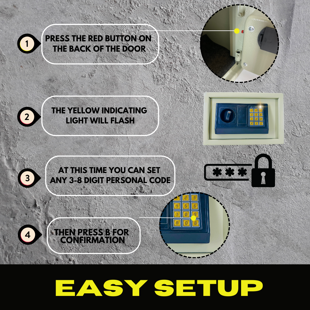 2 PC. Home Security Safe Duo – Digital Electronic Safes with Programmable Lock & Emergency Key Override