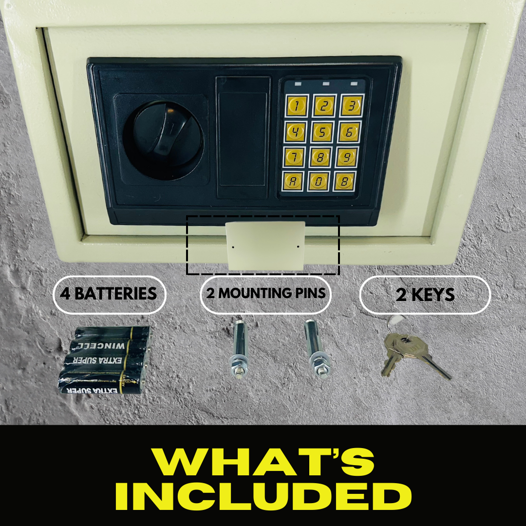 2 PC. Home Security Safe Duo – Digital Electronic Safes with Programmable Lock & Emergency Key Override