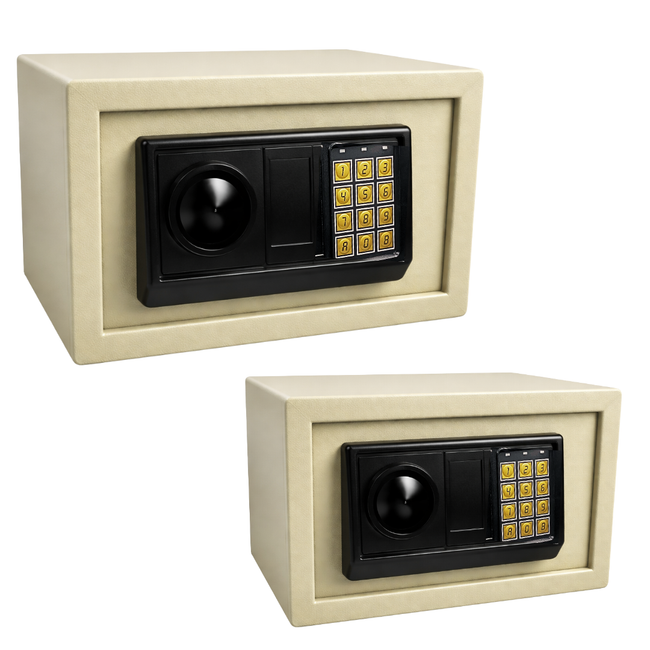2 PC. Home Security Safe Duo – Digital Electronic Safes with Programmable Lock & Emergency Key Override