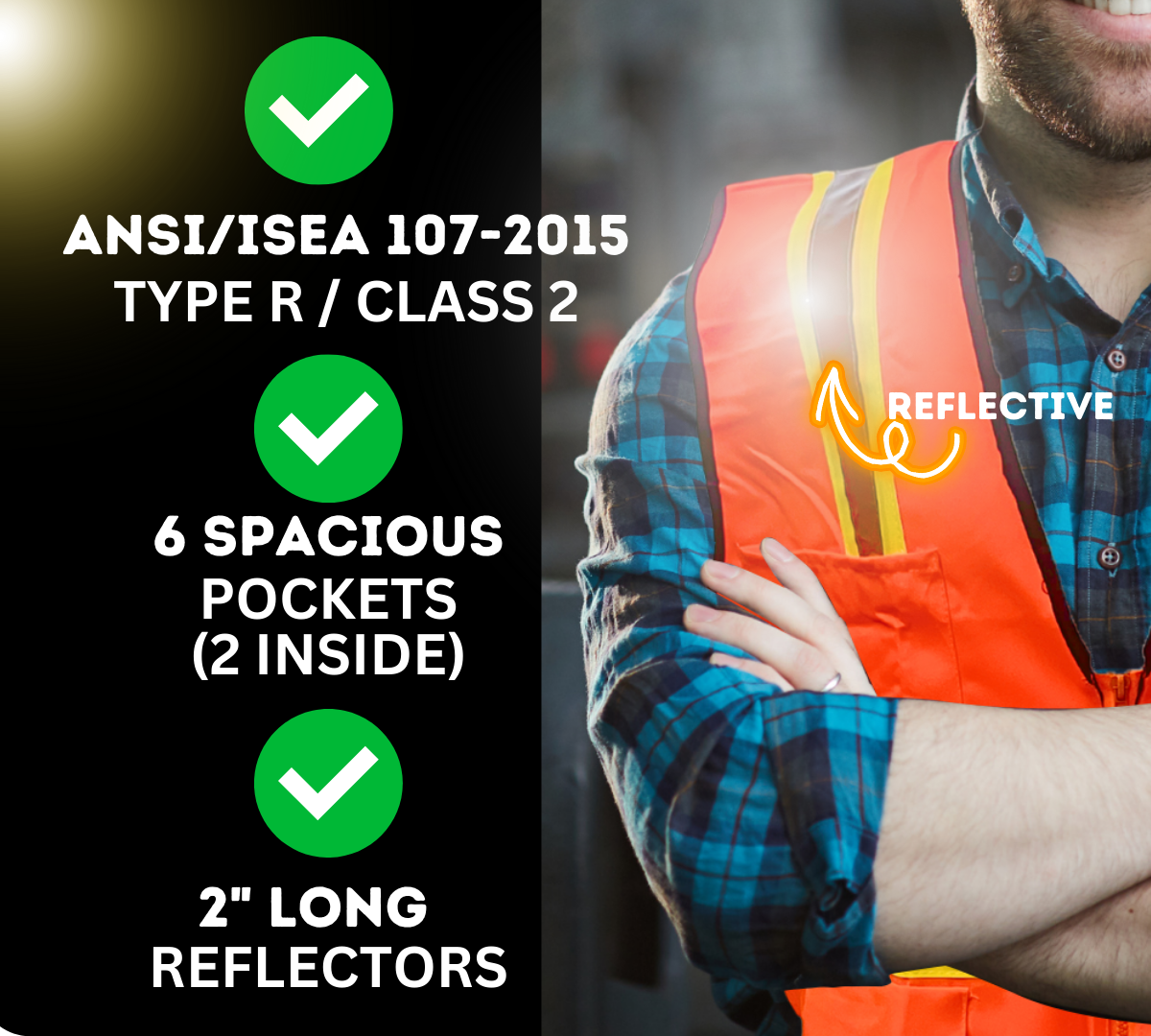 Bright Orange Safety Vest - Adult Size Medium  - SF-73719