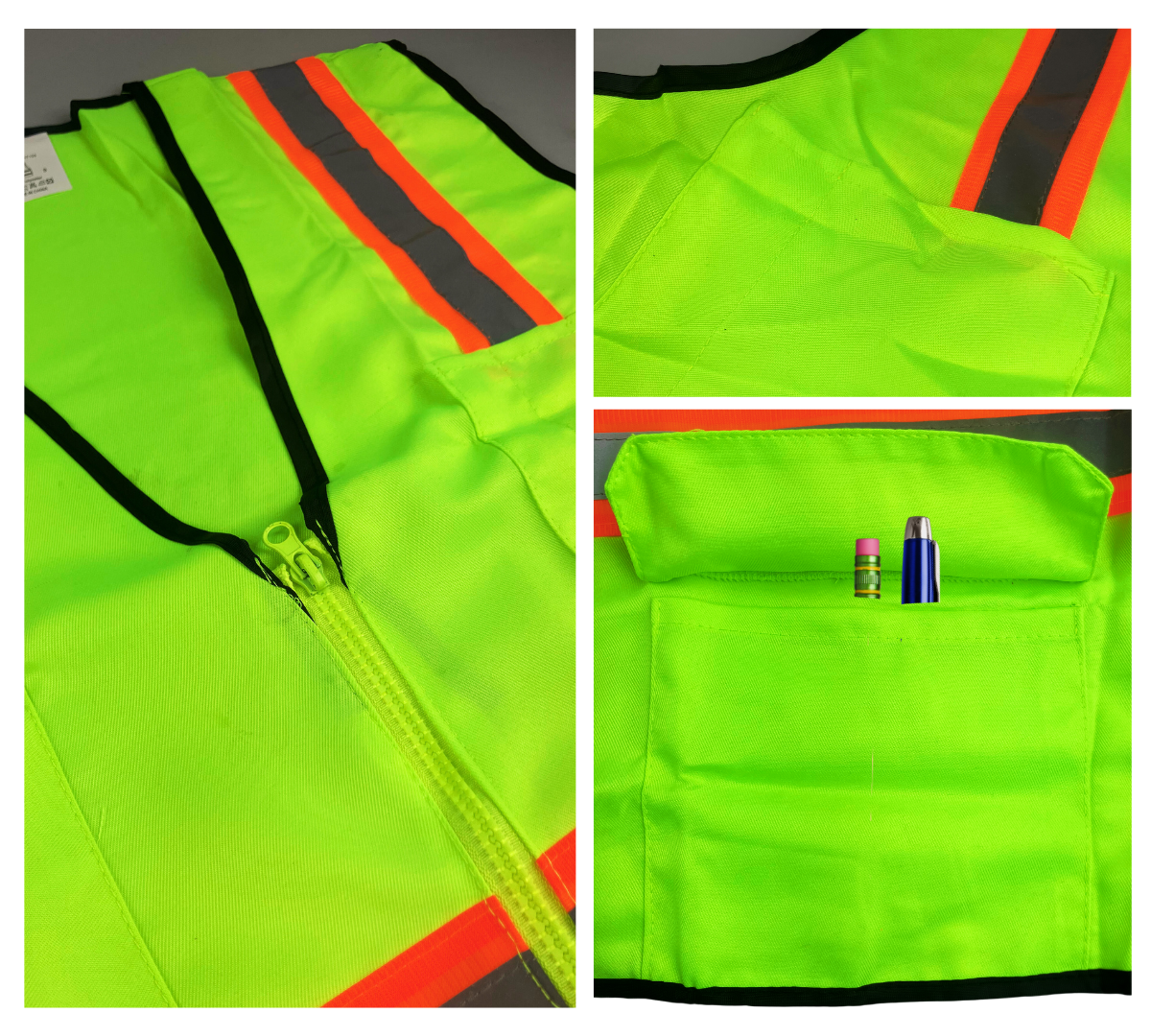 Bright Neon Green Safety Vest with Reflective Stripes - 2X Large  - SF-83718