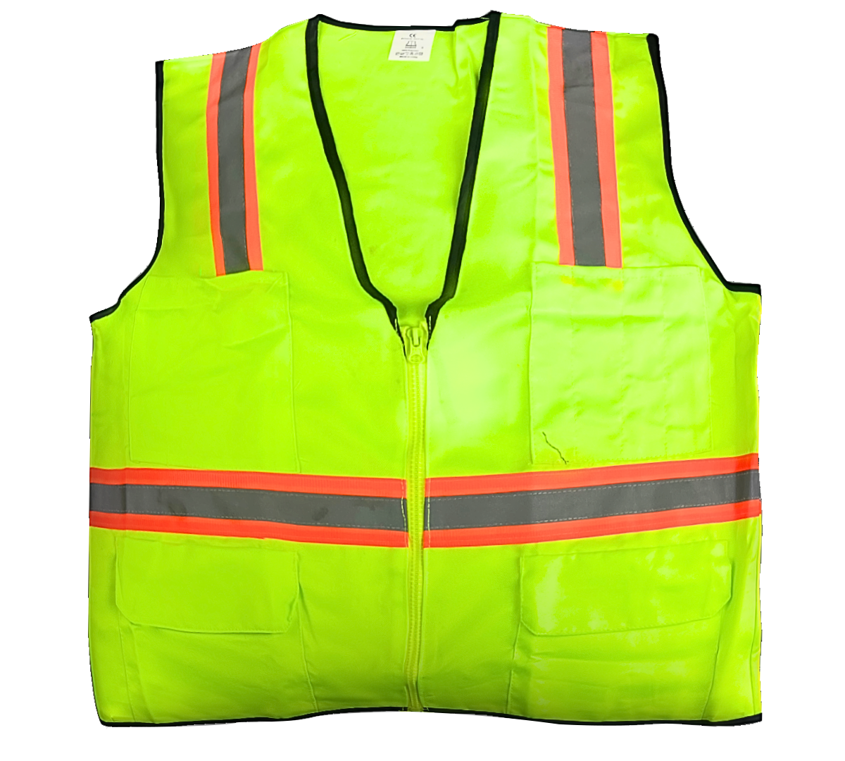 Bright Neon Green Safety Vest, Adult Size Large - SF-63718