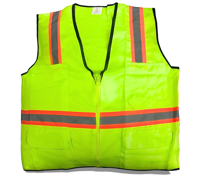 Bright Neon Green Safety Vest with Reflective Stripes - Extra Large  - SF-93718
