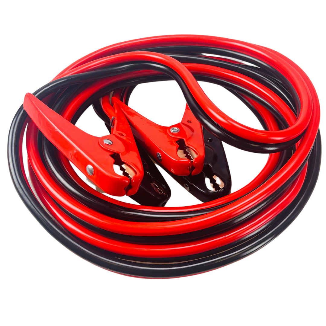 ROAD GENIE 20 Foot, 4 Gauge Booster Cable with Color-Coded Clamps and Carrying Pouch for Easy and Reliable Jump-Starting