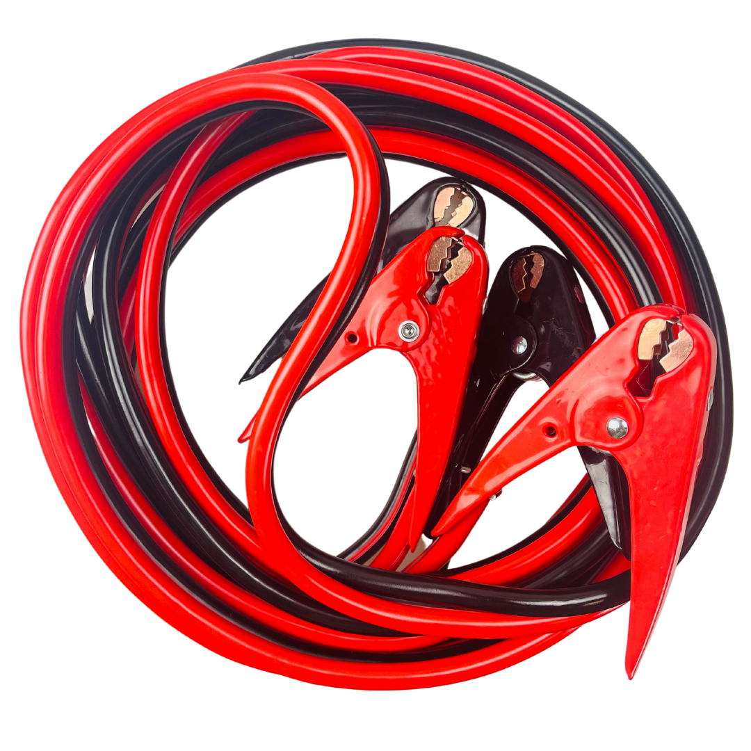 ROAD GENIE 20 Foot, 4 Gauge Booster Cable with Color-Coded Clamps and Carrying Pouch for Easy and Reliable Jump-Starting