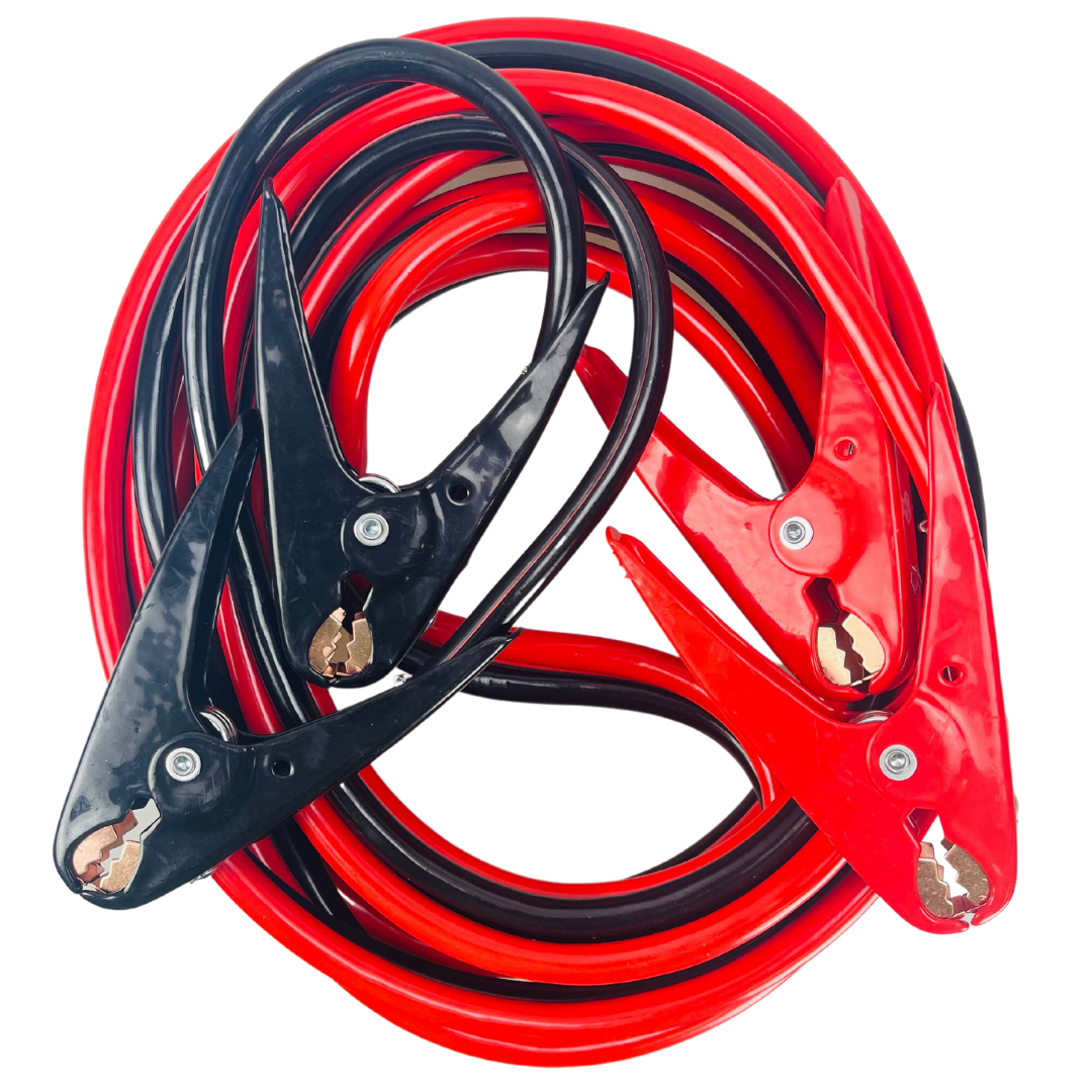 ROAD GENIE 20 Foot, 2 Gauge Booster Cable with Color-Coded Clamps and Carrying Pouch for Easy and Reliable Jump-Starting