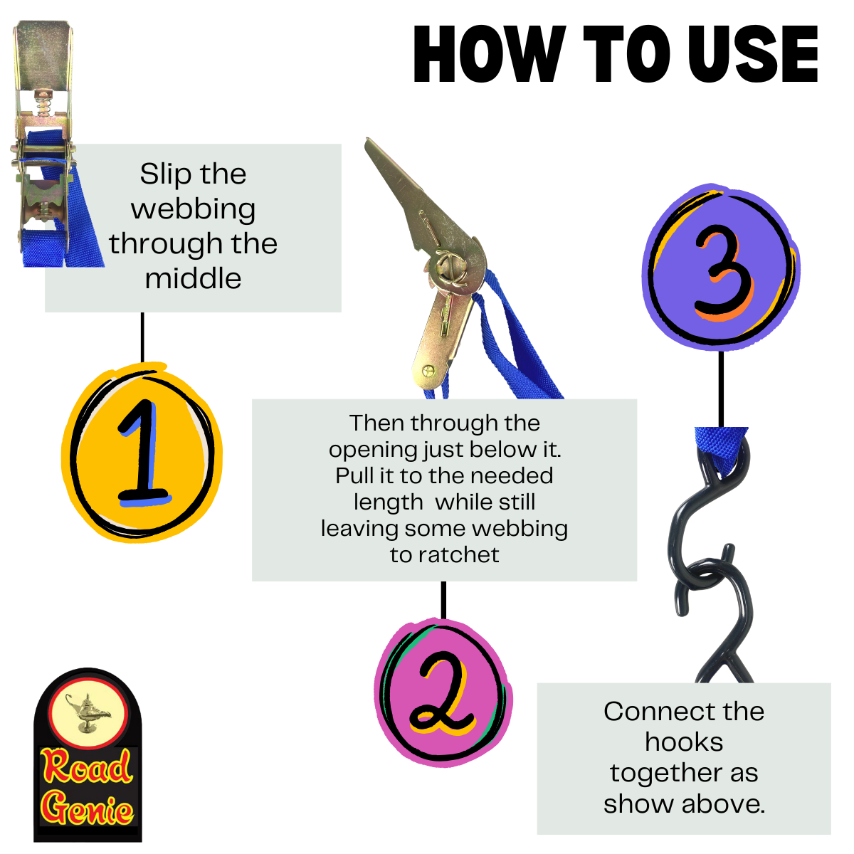 4 Piece Ratchet Tie Down Set (Pack of: 1) - TA7915-4