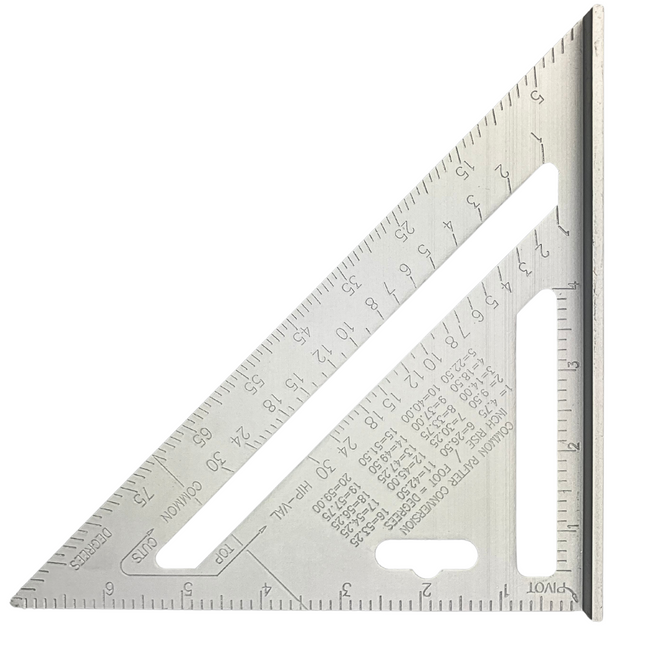 Large 12-Inch Aluminum Square with Molded Markings and Conversion Tables