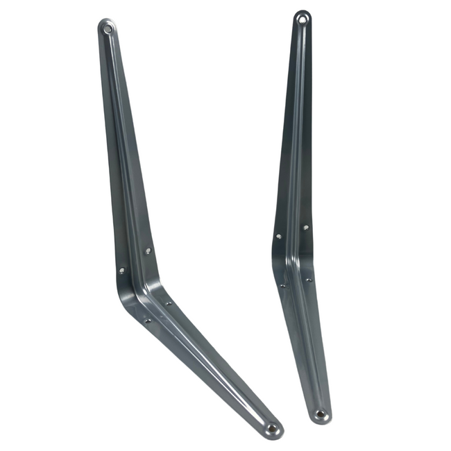 Steel Shelf Brackets (2-Pack) – 8” x 10” – Gray Coated, 33 lbs Max Load