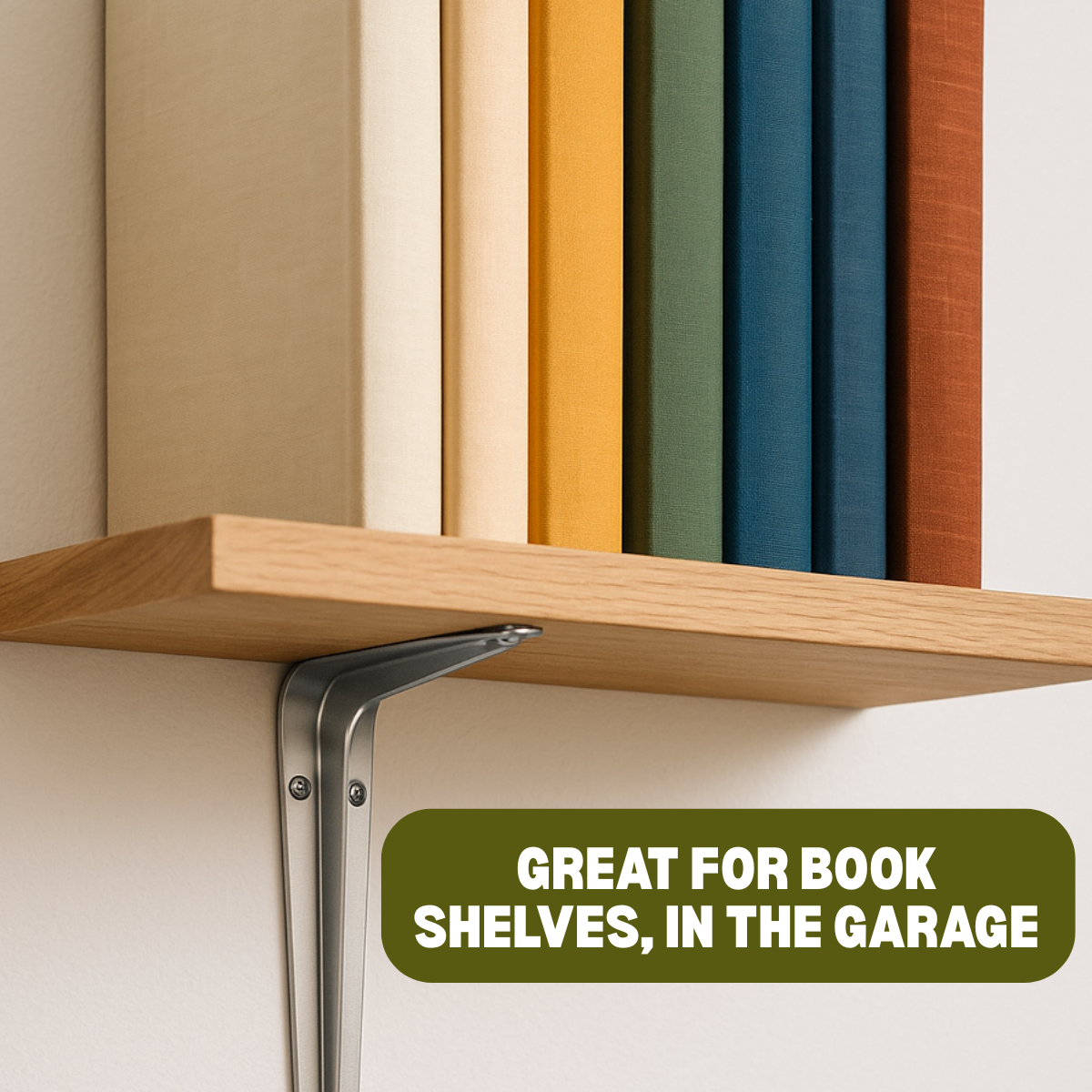 Steel Shelf Brackets (2-Pack) – 8” x 10” – Gray Coated, 33 lbs Max Load