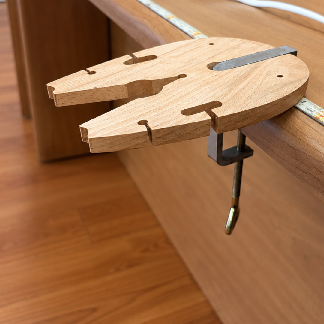 Horse Bench Pin with C-Clamp – Steam Beech Wood Jewelry Bench Pin, 6" x 4.25", Bench Mount Filing & Sawing Support for Jewelers, Metalsmiths, Wood Carvers & Hobby Crafts