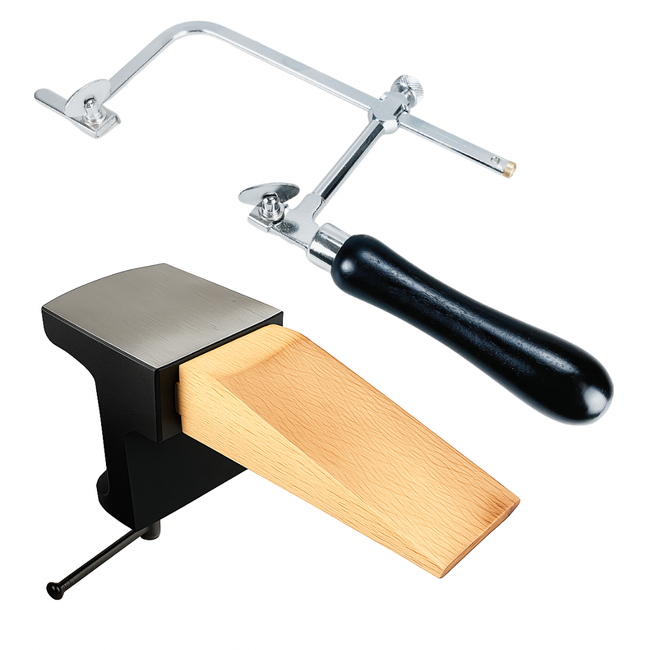 Jeweler’s Workbench Starter Kit — Bench Wizard Combination Anvil & Bench Pin + Adjustable Jeweler’s Saw Frame