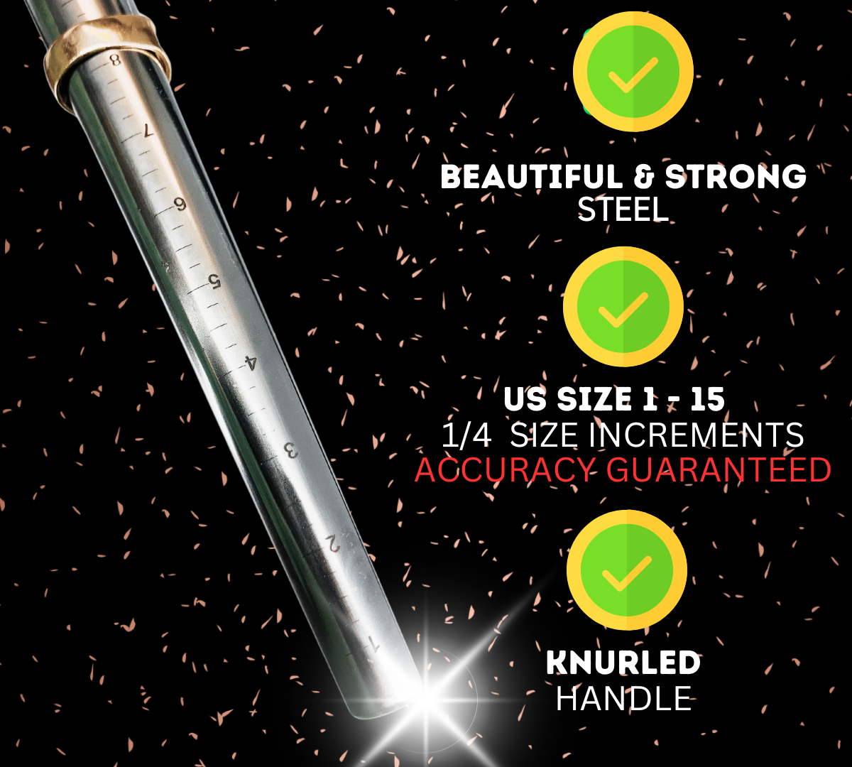 Jewelry Shaping & Forming Kit — Solid Ring Mandrel + Dual-Head Nylon/Rubber Utility Hammer