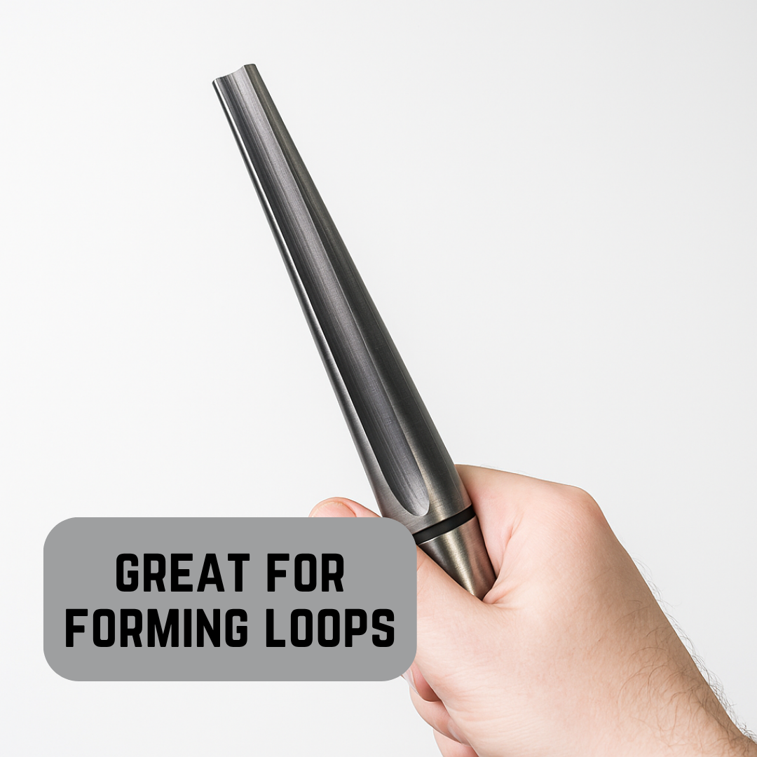 Jewelry Grooved Ring Mandrel – 8" Steel Mandrel with Hard Chrome Surface, Heavy Duty 1.16 lb – Professional Tool for Ring Making & Repair