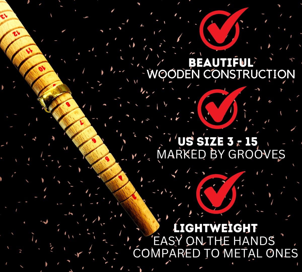 13" Classic Ring Mandrel | Sizes 3-15 Marked | Half Increment Sizes Included