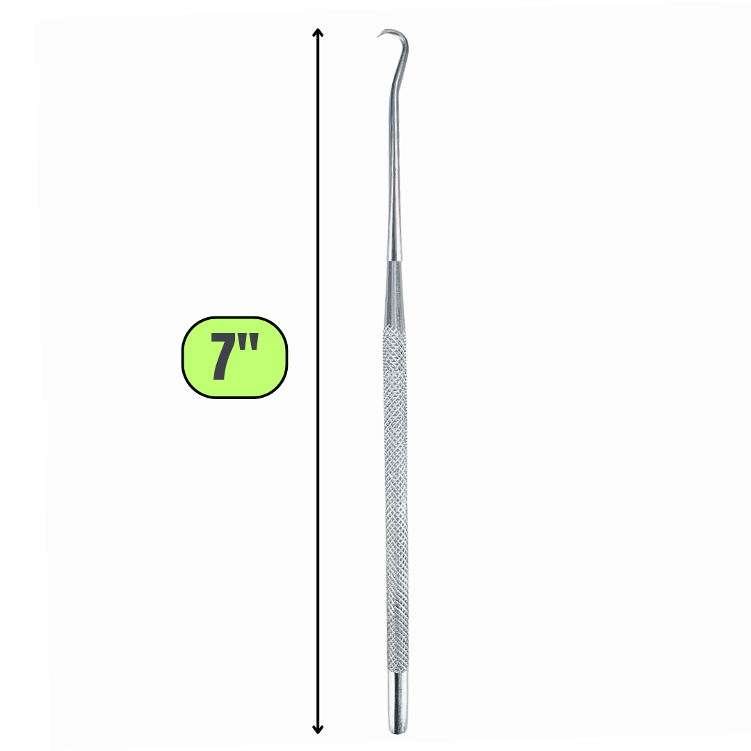 Curved Pointed Hook Pick Tool – 90° Sharp Hook Tip – Stainless 2 Pc. Steel Pick with Textured Grip – 7" Precision Tool for Artists, Crafters, Jewelers & Hobbyists