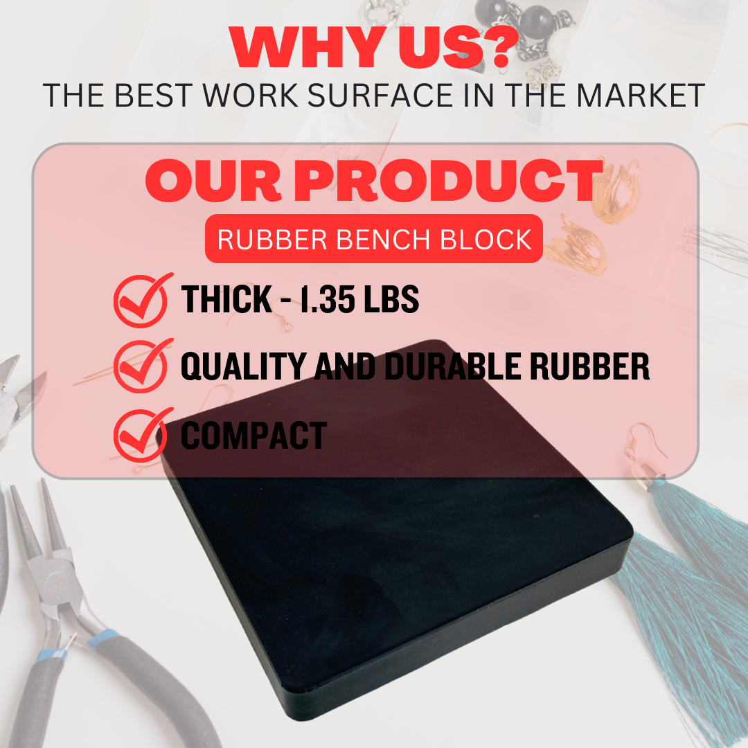 Rubber Bench Block Work Surface, 6 x 6"